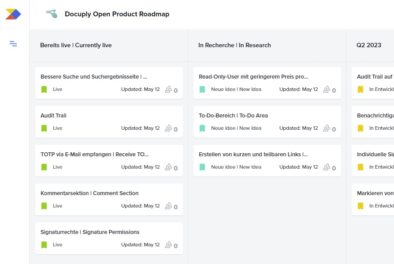 Neue Open Product Roadmap - Docuply